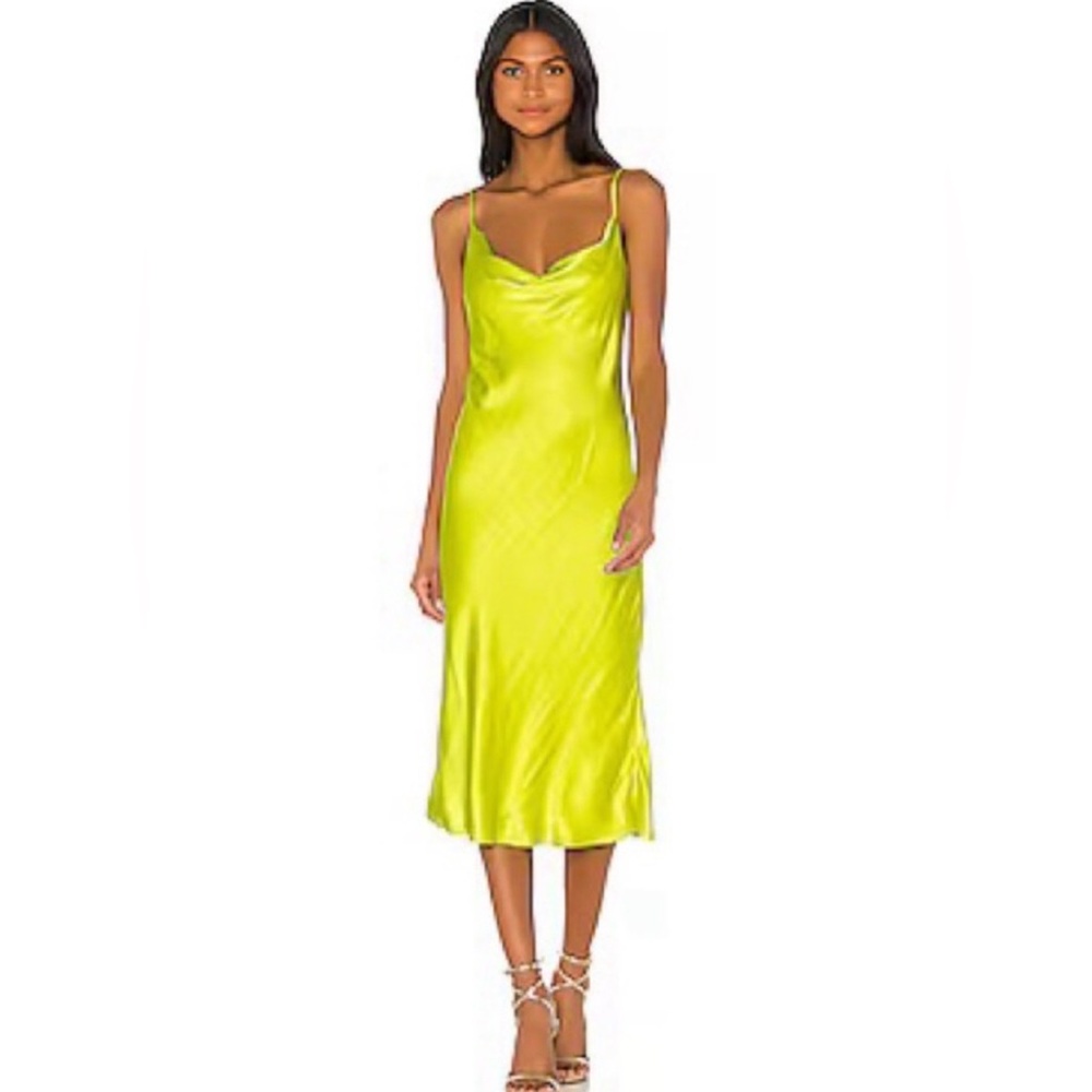 Bardot Sharnie Slip Dress, Bright Green